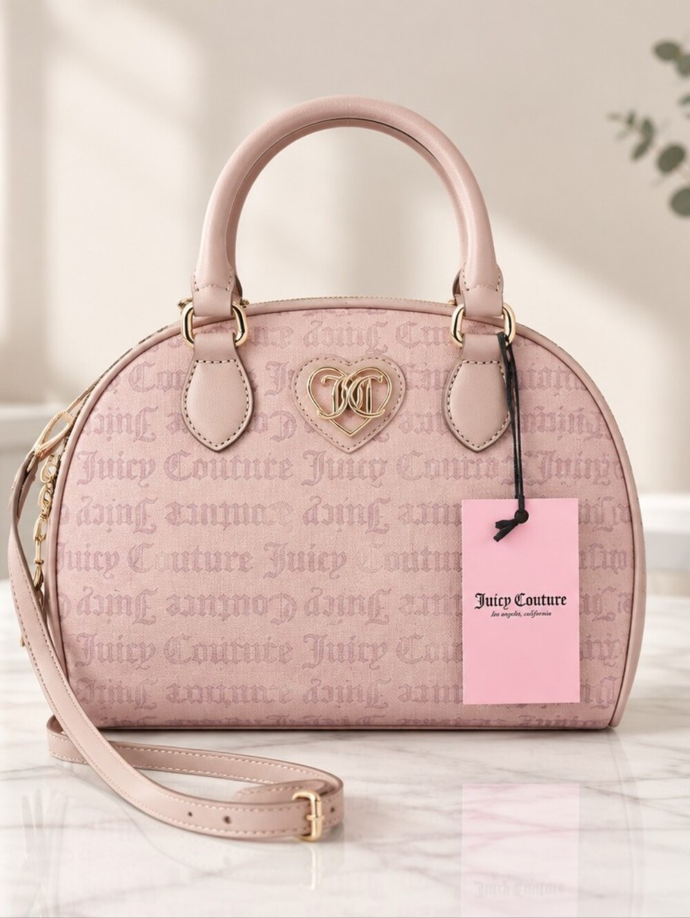 Juicy Couture Pink Dome Satchel with Heart Logo